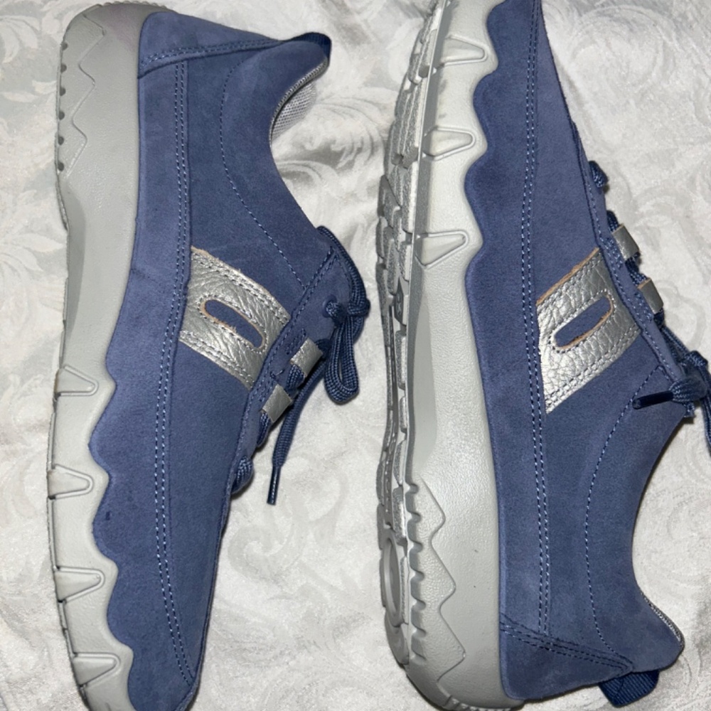 HOTTER Stability+ Leanne ll Blue Suede Sneakers sz8.5